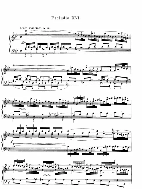 First page of Prelude and Fugue No.16 in G minor