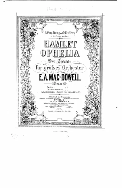 First page of Hamlet and Ophelia
