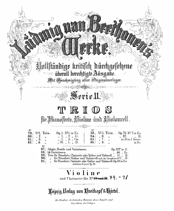 First page of Piano Trio in E-flat major