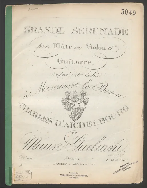 First page of Grande sérénade pour flûte ou violon et guitarre