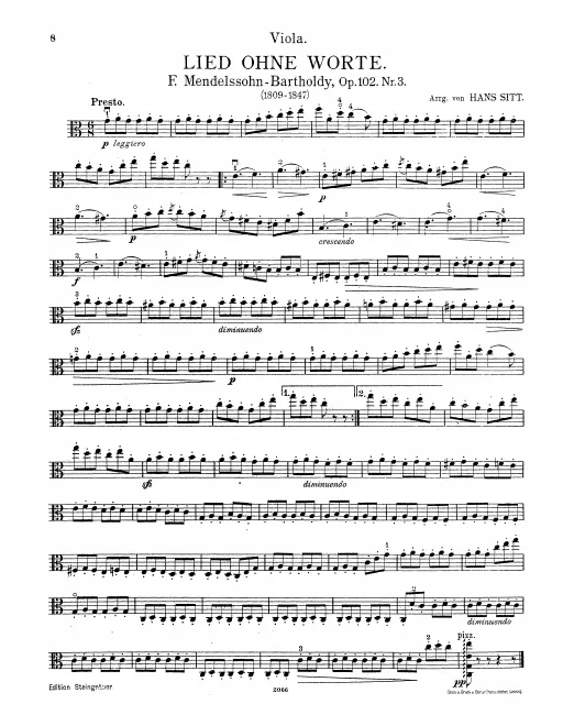 First page of Lieder ohne Worte