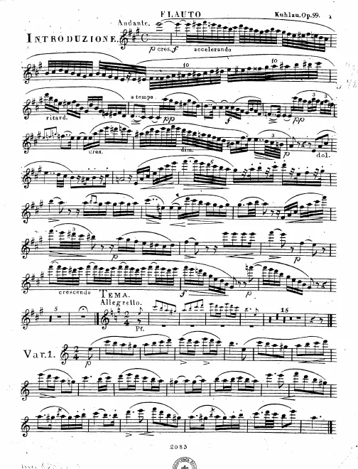 First page of Introduction and Variations