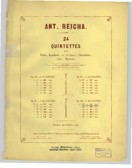 First page of Wind Quintet