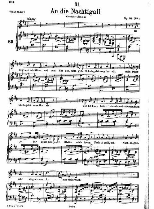 Complete Score (transposed to for low voice)