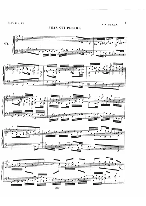 First page of Jean qui pleure et Jean qui rit, deux fugues da camera in e and C