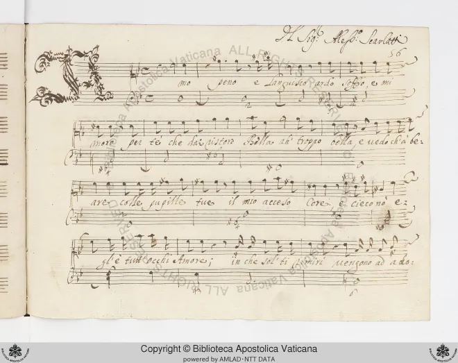 First page of Amo, peno e languisco