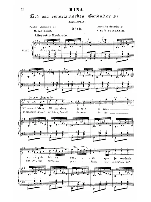 First page of Lied des venezianischen Gondoliers