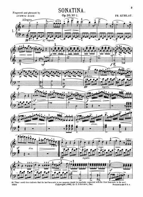First page of Sonatina in C major