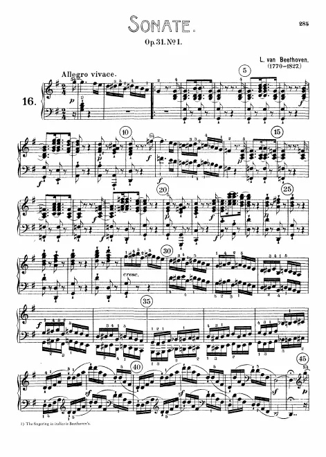 First page of Piano Sonata No.16