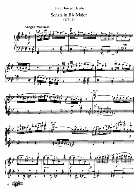 First page of Keyboard Sonata