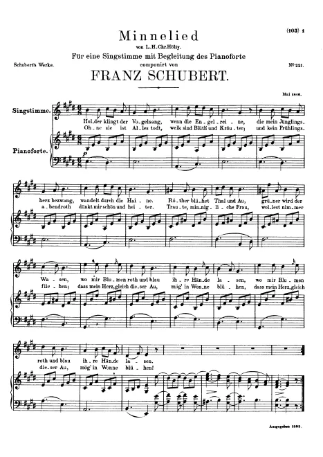 First page of Minnelied
