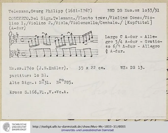 First page of Concerto for Flute, Violin and Cello