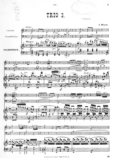 First page of Piano Trio in C major
