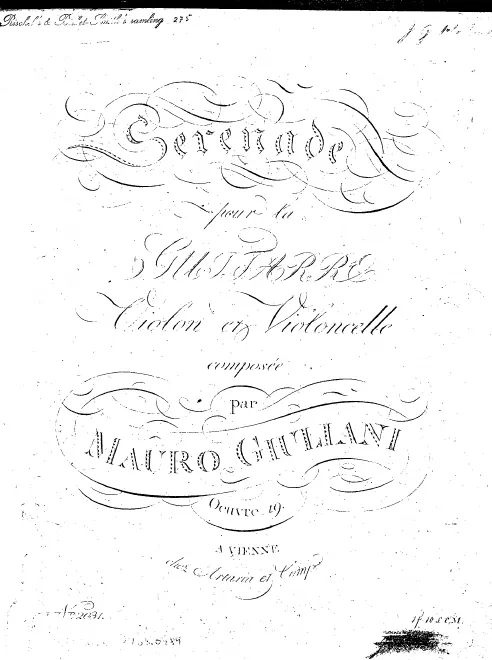 First page of Serenade for Guitar, Violin and Cello