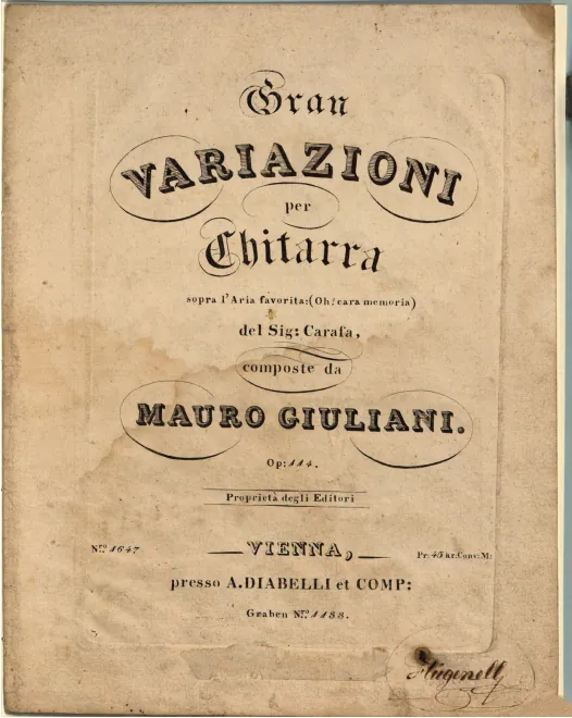 First page of Gran Variazioni per Chitarra