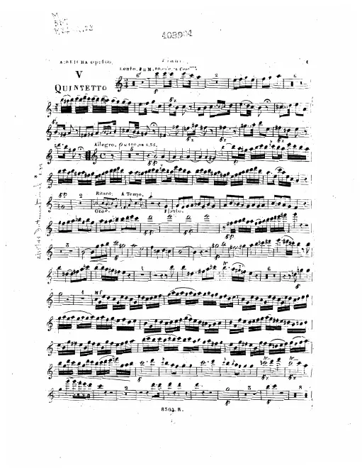 First page of Wind Quintet