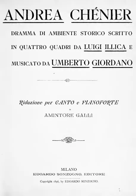 First page of Andrea Chénier
