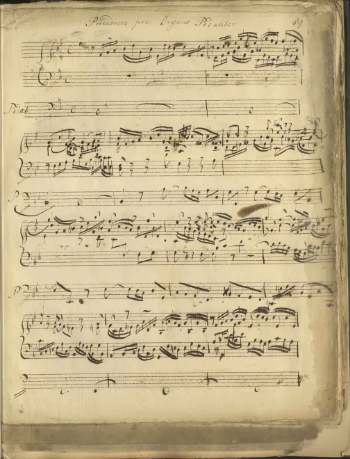 First page of Prelude, Trio and Fugue in B-flat major