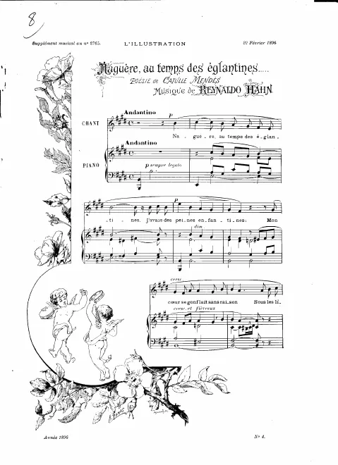 First page of Naguère au temps des églantines