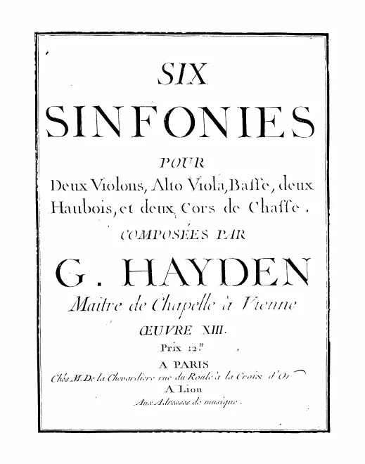 First page of 6 Symphonies