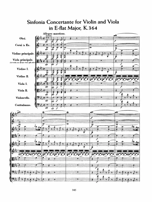 First page of Sinfonia concertante