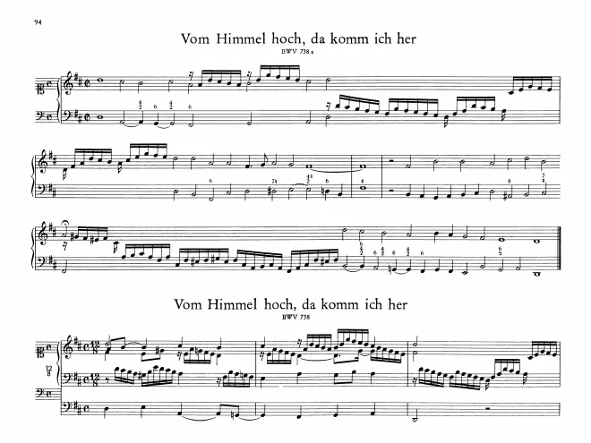 Vom Himmel hoch, da komm ich her, BWV 738a