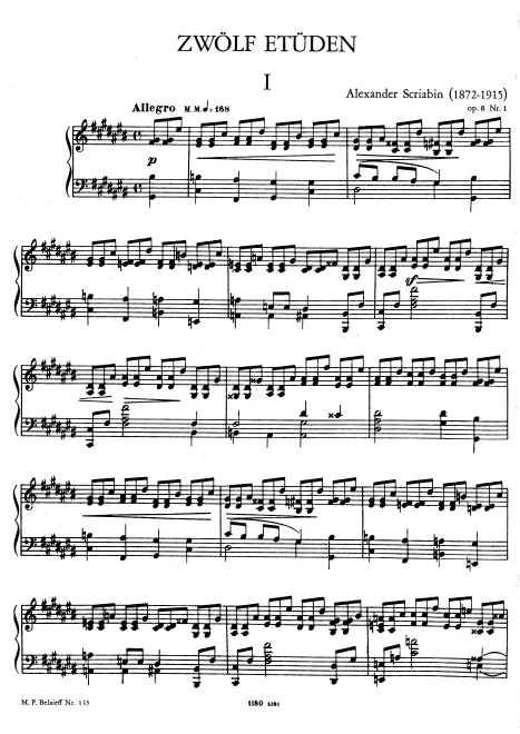 First page of 12 Etudes