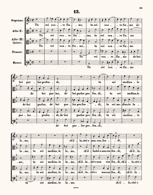 First page of Tu sei soave fiume