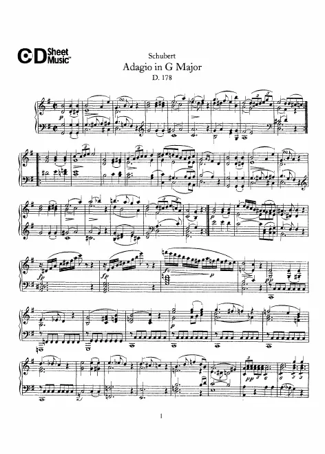 First page of Adagio in G major