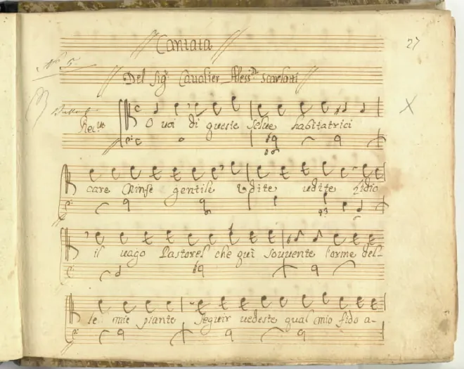First page of O voi di queste selve abitatrici