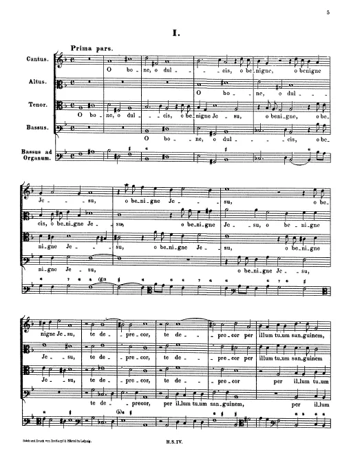 First page of O bone, o dulcis, o benigne Jesu