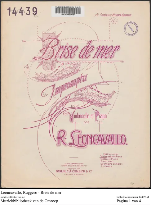 First page of Brise de mer