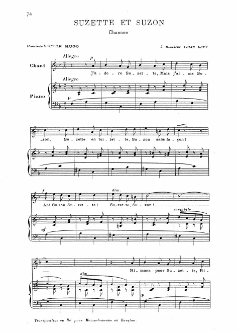 First page of Suzette et Suzon