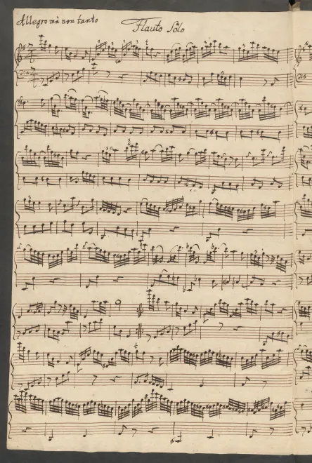 First page of Sonata for flute and basso continuo in E minor