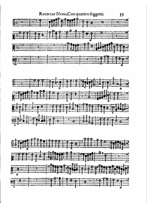 First page of Recercar nono con quattro soggetti