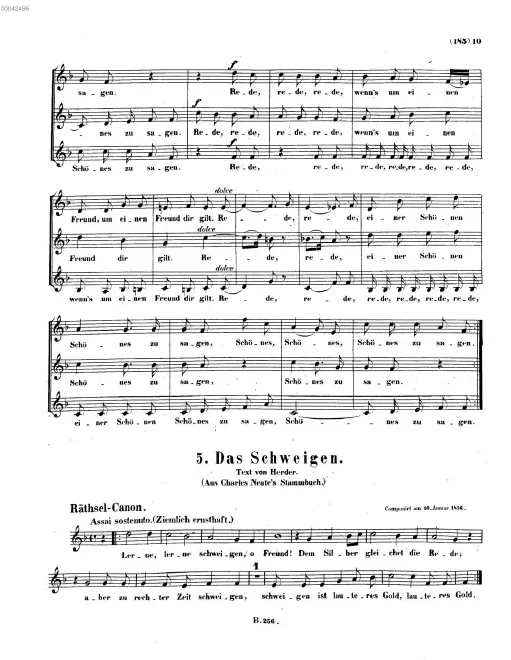 First page of Das Schweigen