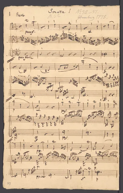 First page of Keyboard Trio in A minor