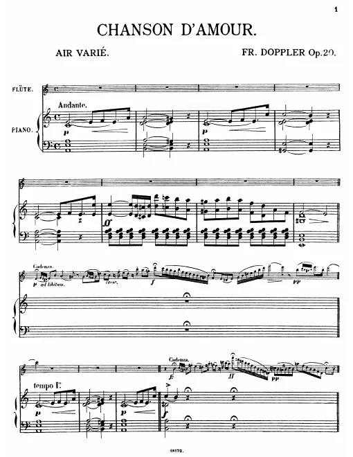 First page of Chanson d'amour, Op.20