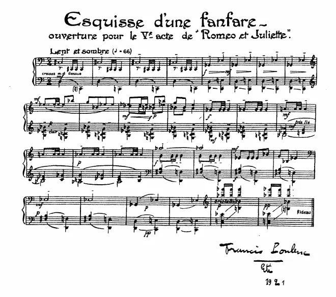 First page of Esquisse d’une fanfare, ouverture pour le V e acte de “Roméo et Juliette”