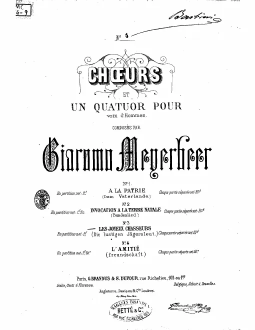 First page of Die lustigen Jägersleut
