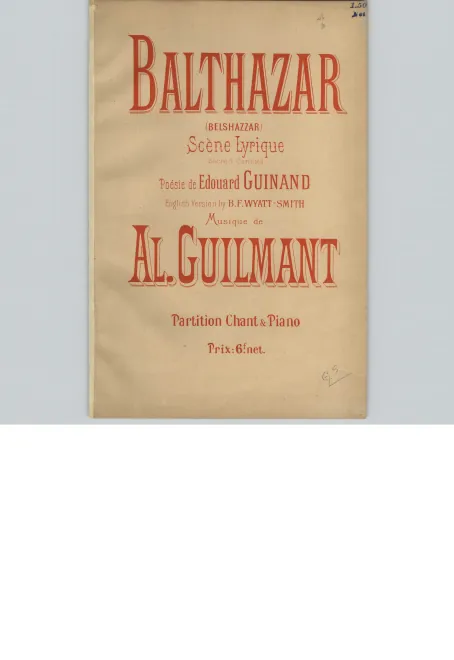 First page of Balthazar, Scene Lyrique pour Soli, Choeurs, et Orchestre