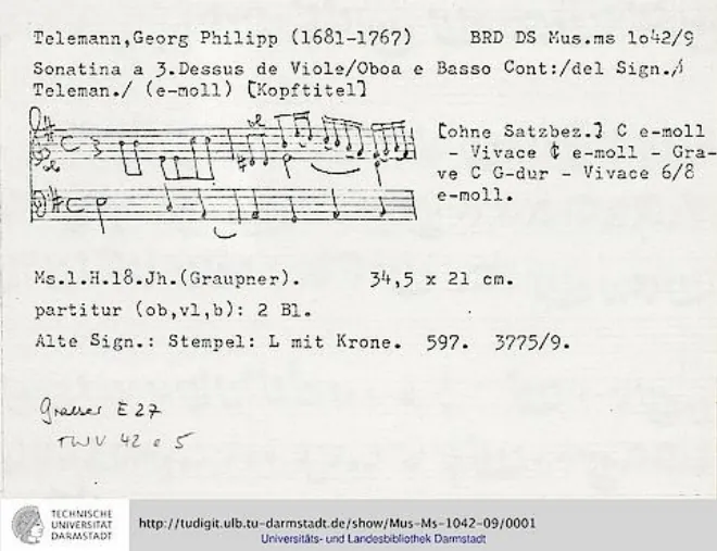 First page of Trio Sonata