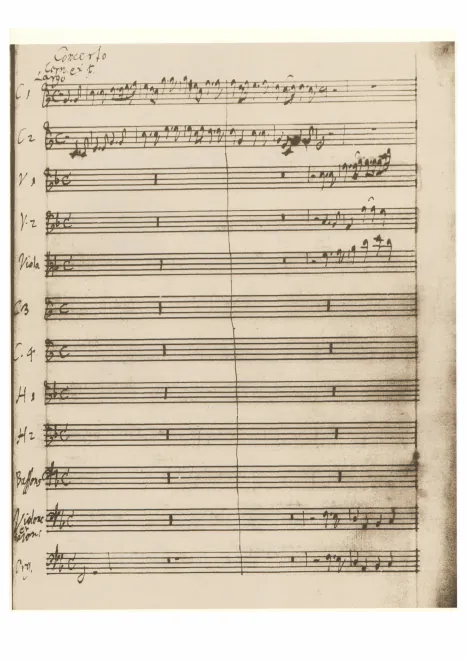 First page of Concerto in F major, HWV 335b