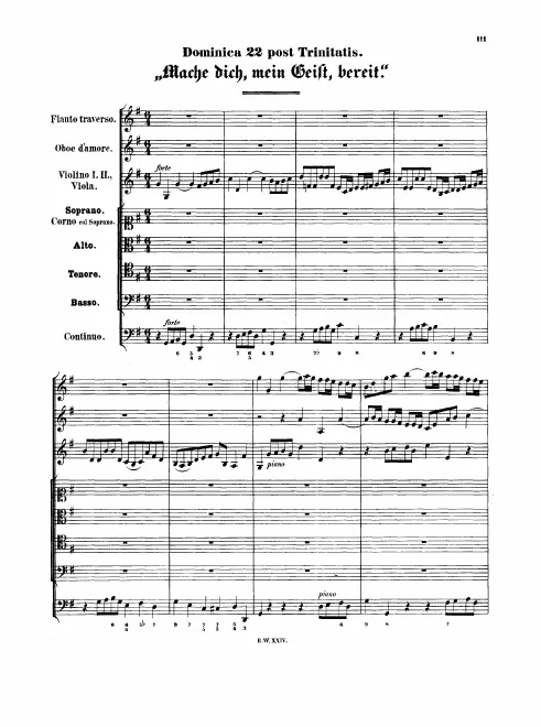 First page of Mache dich, mein Geist, bereit