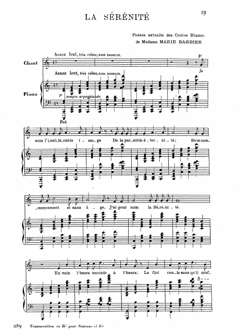 First page of La sérénité