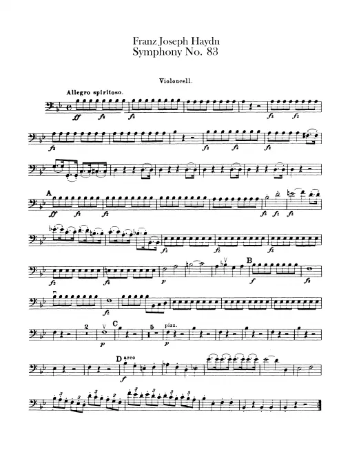 First page of Symphony No.83 in G minor
