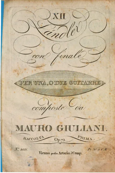First page of 12 Ländler con finale per una o due Guitarre