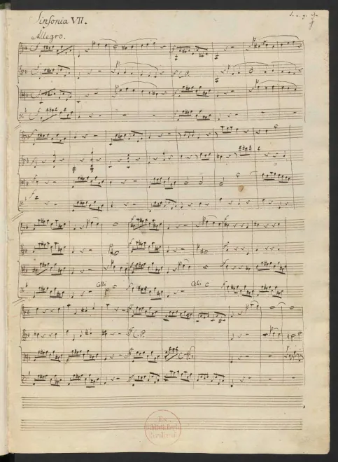 First page of String Symphony No.7 in D minor