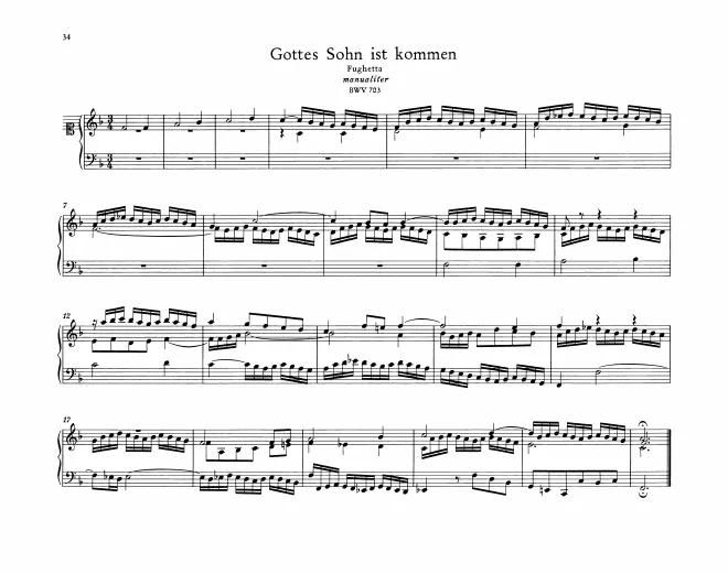 Gottes Sohn ist kommen, BWV 703
