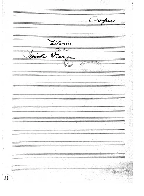 First page of Litanies de la Sainte Vierge